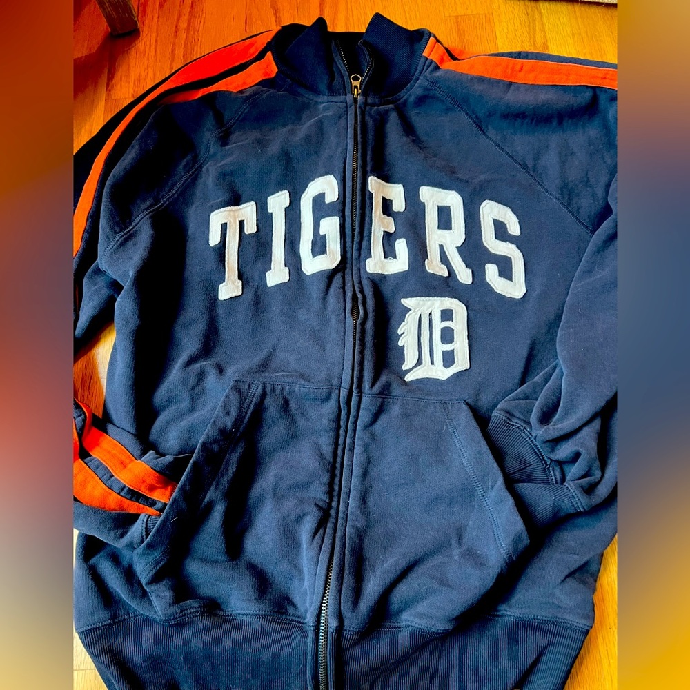 Vintage Detroit Tigers Banner Supply Co XXL Zip Up Blue Orange